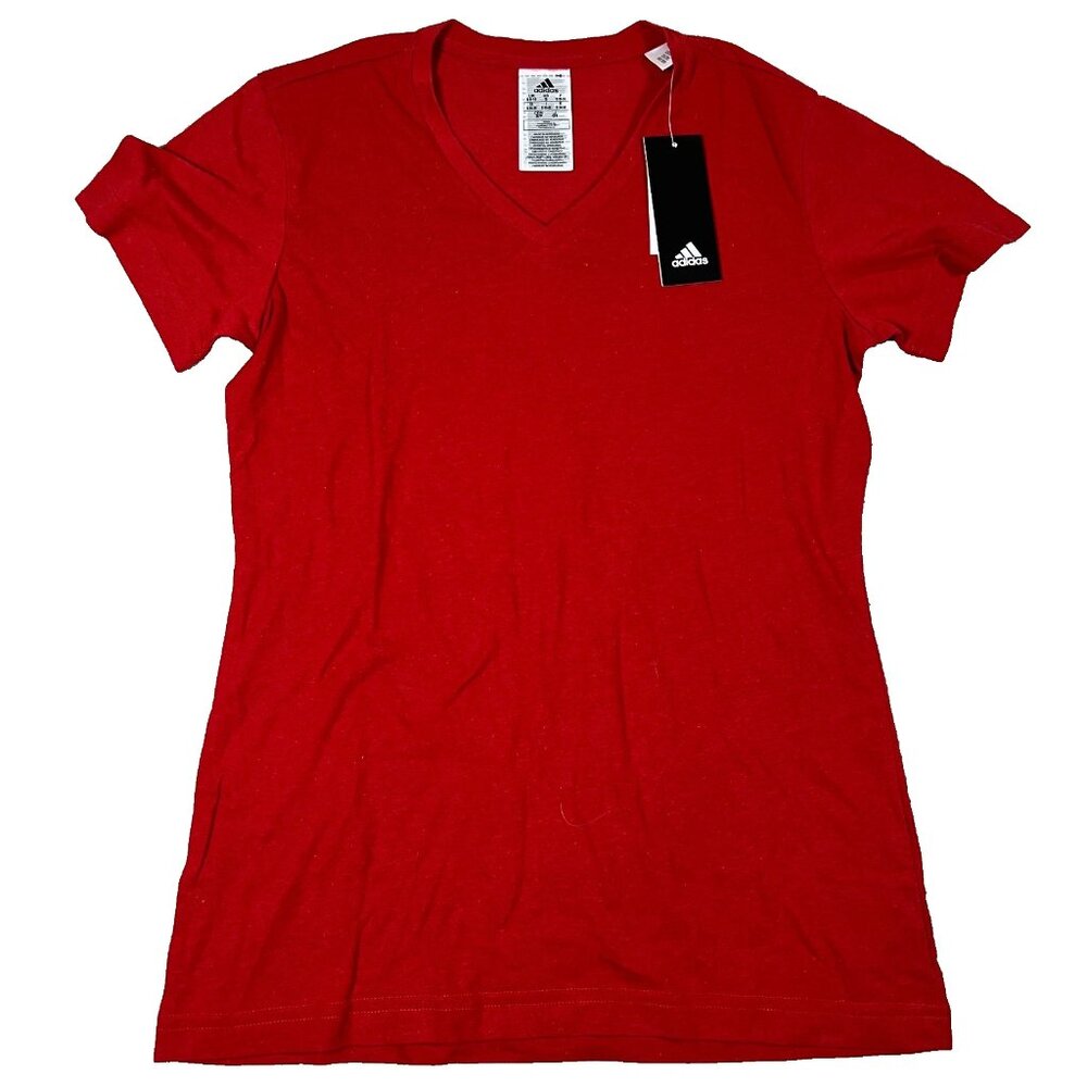 Adidas Womens Small Red Short Sleeve Sportswear Aeroready T-Shirt Top NWT